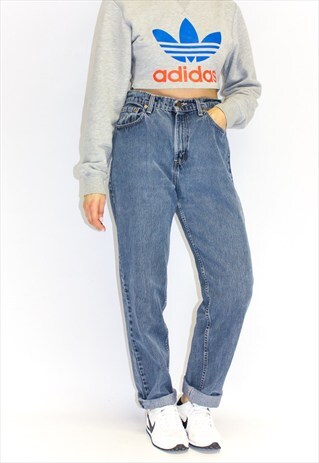 VINTAGE BLUE DENIM BOYFRIEND JEANS