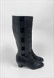 VALLEVERDE 80'S VINTAGE BLACK SUEDE LEATHER LADIES  37.5