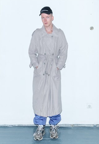 VINTAGE GREY TRENCH COAT / UNISEX