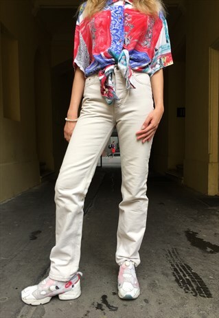 VINTAGE 90' AMAZING WHITE HIGH WAIST JEANS