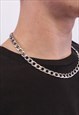 925 STERLING SILVER CURB CHAIN NECKLACE - 9MM, 70CM LENGTH