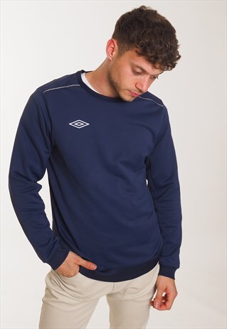 VINTAGE UMBRO SWEATSHIRT EMBROIDERED LOGO BLUE