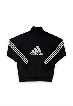 Mens Adidas jacket black tracksuit jacket spellout zipper