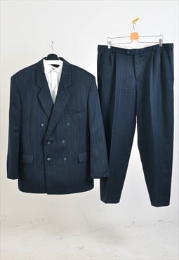 Vintage 80s double breasted striped suit