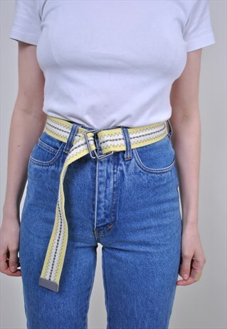 80S MULTICOLOR STRIPED BELT, VINTAGE COTTON HOLIDAYS BELT