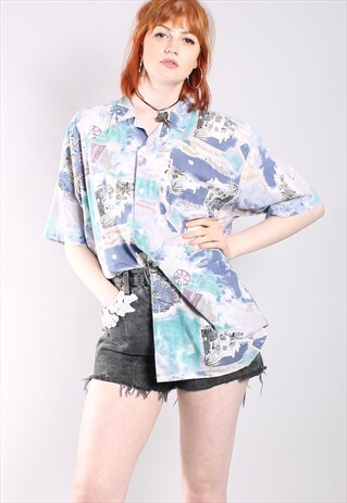 VINTAGE 80S HAWAIIAN TROPICAL OVERSIZE FESTIVAL SHIRT