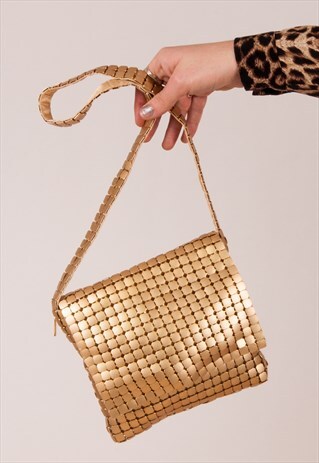 GOLD METAL SHOULDER BAG
