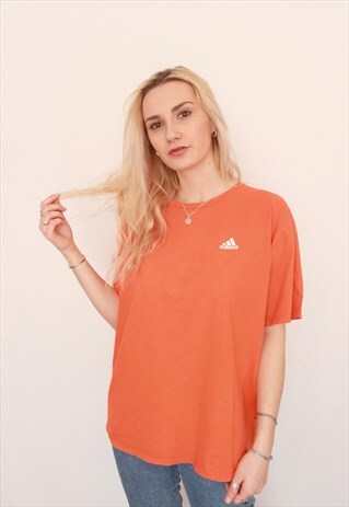 VINTAGE 90S ADIDAS OVERSIZED ORANGE LOGO T-SHIRT UNISEX