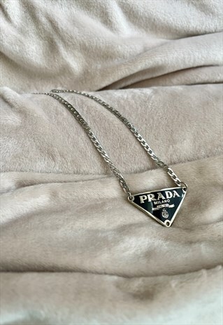 prada necklace triangle price