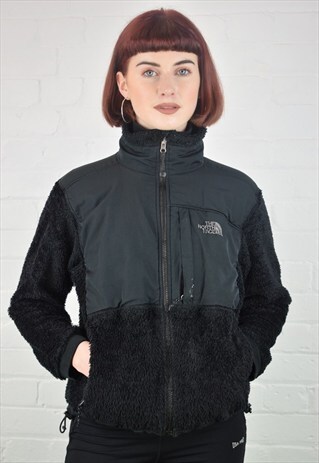 VINTAGE 90'S NORTH FACE FLUFFY ZIP UP FLEECE JACKET