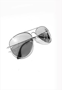 54 Floral Mirrored Aviator Sunglasses Shades - Grey/Silver