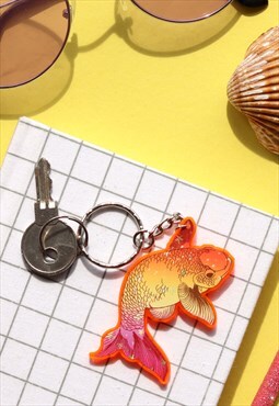 Koi Fish Orange Acrylic Keyring