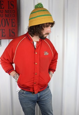 VINTAGE 90'S FILA OVERSIZED BASEBALL BOMBER JACKET ,SMALL