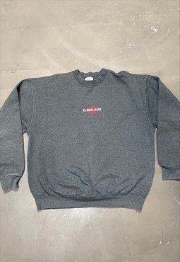 Reworked Vintage Sweatshirt in Grey DBDNS Logo Embroidery
