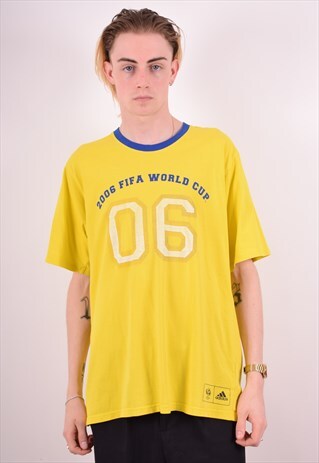 ADIDAS MENS VINTAGE FIFA WORLD CUP T-SHIRT TOP LARGE