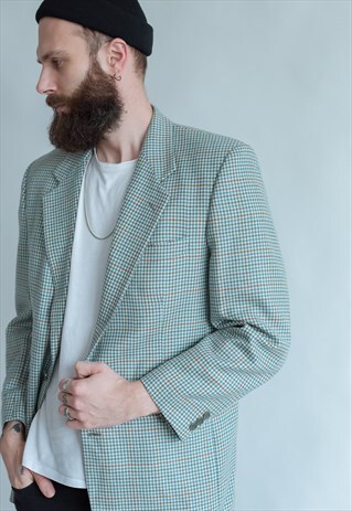 VINTAGE 80S CLASSIC BLAZER IN SMALL CHECKS