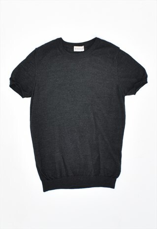 VINTAGE 90'S MONCLER SHORT SLEEVE JUMPER GREY