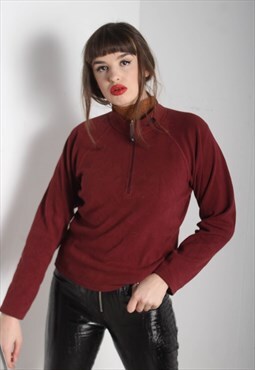 Vintage The North Face 1/4 Zip Sweatshirt Red