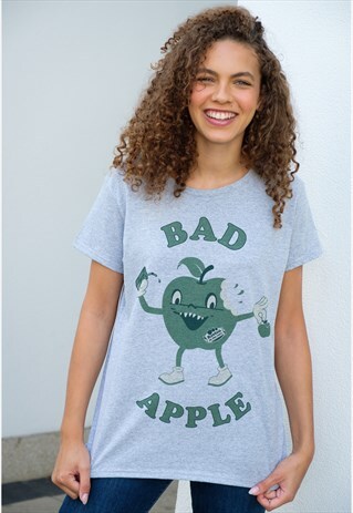 BAD APPLE WOMEN'S SLOGAN T-SHIRT