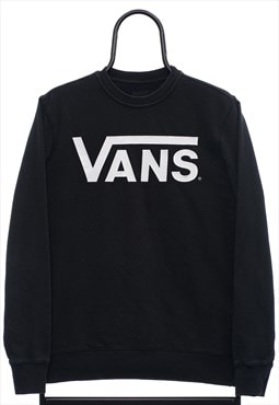 Retro Vans Spellout Black Sweatshirt Womens