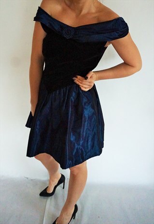 VINTAGE EVENING COCKTAIL MIDI DRESS DRESSES NO SLEEVES RETRO