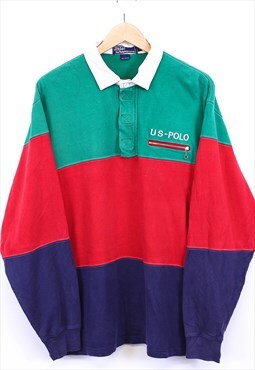 Vintage Ralph Lauren 1993 Polo Shirt Striped With Logos 90s