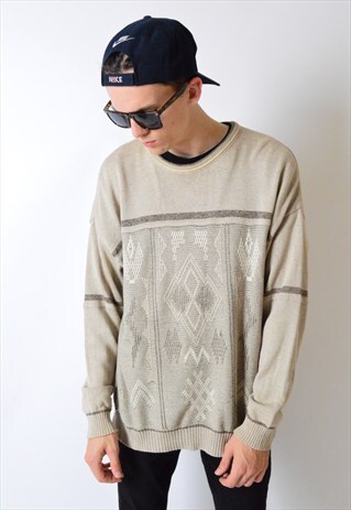 VINTAGE 90S BEIGE KNIT GRUNGE JUMPER