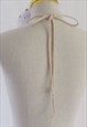 VINTAGE HANDMADE NECKLACE BELT PURPLE WHITE