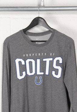 Vintage Nike NFL Colts Long Sleeve Top in Grey Large