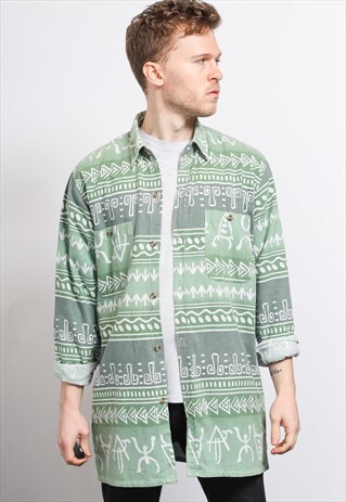VINTAGE AZTEC PATTERNED SHIRT