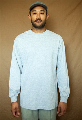 90S MINIMALIST SPORTSWEAR GREY LONG SLEEVE TEE MEDIUM