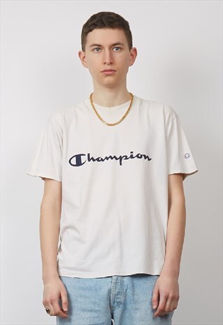 VINTAGE 90'S CHAMPION OFF-WHITE T-SHIRT