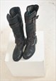 VINTAGE 90S REAL LEATHER LINNED HIGH KNEE BOOTS