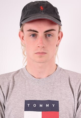 POLO RALPH LAUREN MENS VINTAGE CAP ONE SIZE BLACK 90S