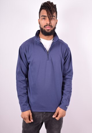 NIKE MENS VINTAGE SWEATSHIRT JUMPER MEDIUM BLUE 90'S