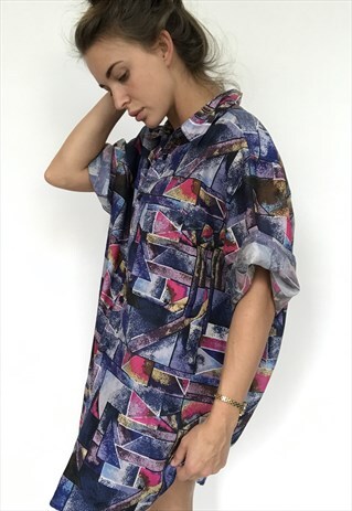 PATTERNED OVERSIZED RETRO VINTAGE UNISEX FESTIVAL SHIRT