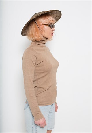 TURTLENECK NUDE LONG SLEEVED BLOUSE