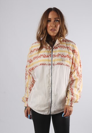 VINTAGE SHELL BOMBER JACKET OVERSIZED REEBOK UK 14 (E94B)