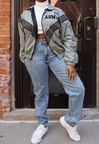 VINTAGE 3M REFLECTIVE ARMY JACKET 90S Y2K