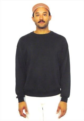80S 90S CLASSIC SKATER SPORTSWEAR FADED BLACK SWEATSHIRT XL