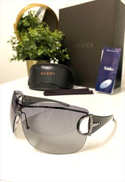 Gucci gg 2711/s strass Rimless Visor Wrap Around sunglasses.