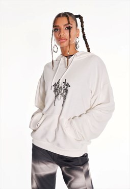 Hoodie With Graphic In White