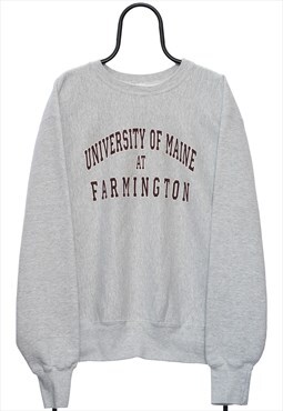 Vintage 90s University of Maine Grey Sweatshirt Mens