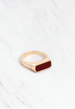 Sapporo Ruby Signet Ring & Gold Vermeil