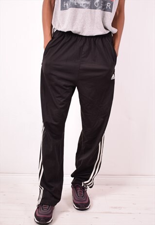 ADIDAS MENS VINTAGE TRACKSUIT TROUSERS XXL BLACK 90S