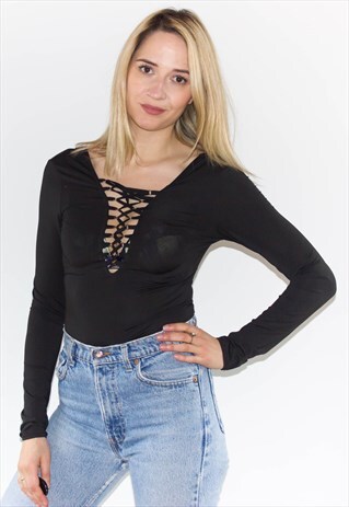 LACE UP CROSS OVER BODYSUIT
