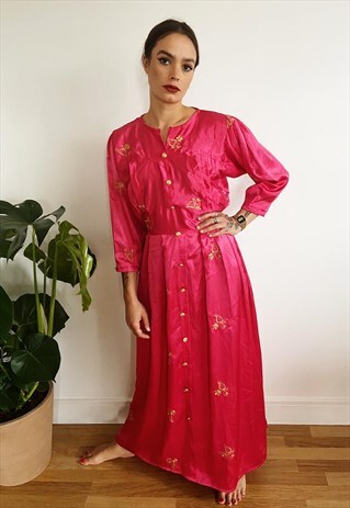 GOLD EMBROIDERED MAXI DRESS