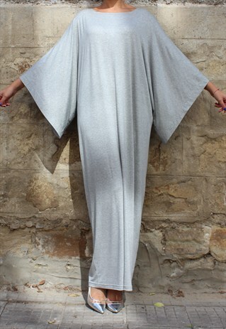 GREY MAXI DRESS, CAFTAN, ABAYA, PLUS SIZE DRESS,PARTY DRESS