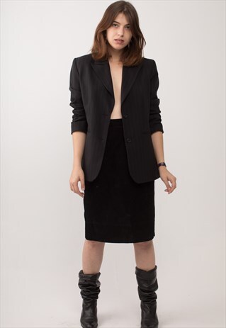 SARAH BLACK HIGH WAISTED SUEDE LEATHER