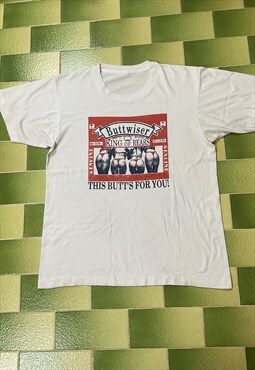 Vintage 90s Buttwiser King Of Rears Parody T-Shirt Budweiser